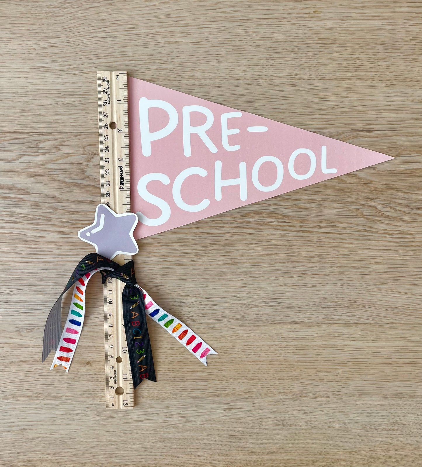 Back to School Pennants-Muted Rainbow